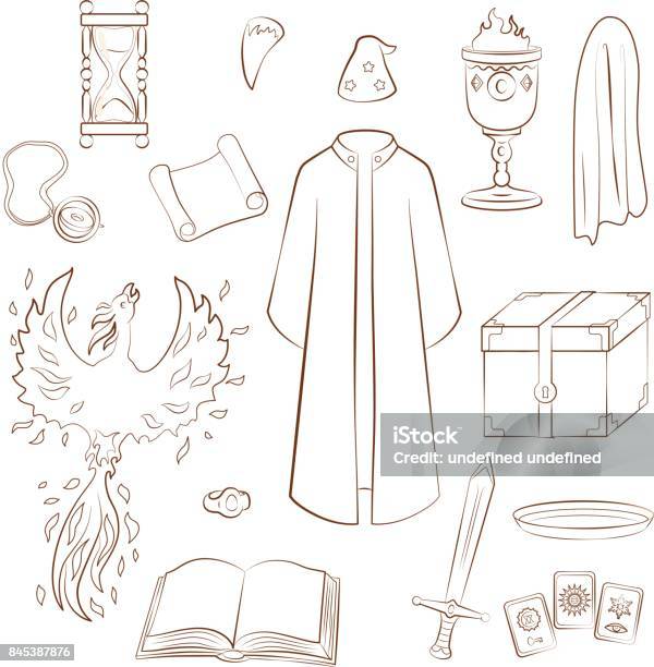 Wizard Stock Illustration - Download Image Now - Alchemy, Art, Black Color