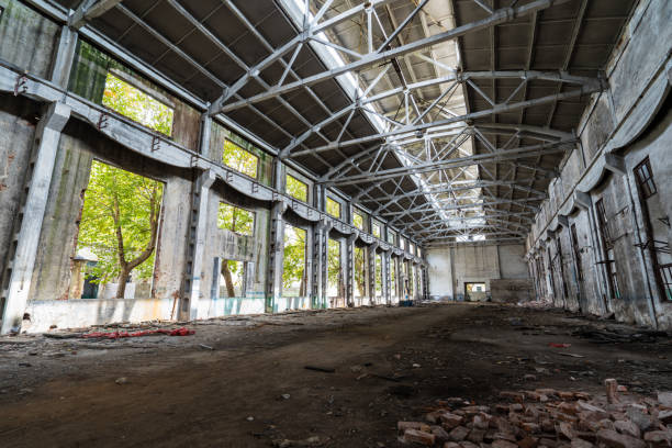 istock old factory buildings destroyed 845390372