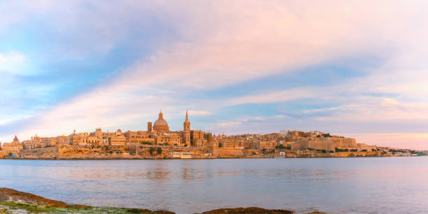 istock Valletta Skyline from Sliema at sunset, Malta 845394024