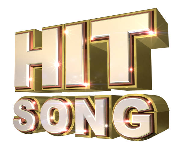 istock Shiny Golden Hit Song logo - 3d illustration 845403618