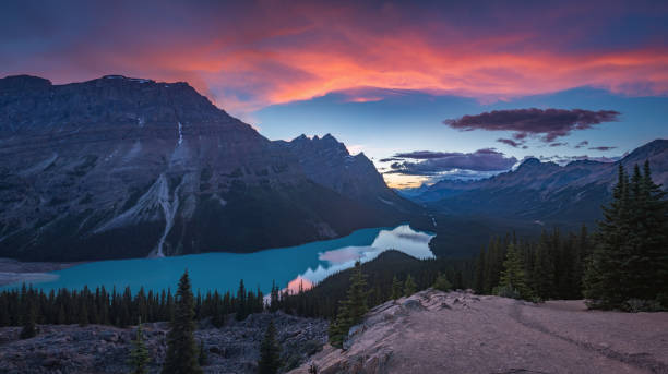 istock Peyto lake at dusk 845405754