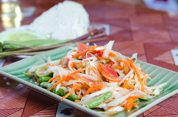 istock Papaya Salad thai food 845413896