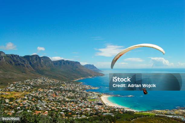 Paragliding Cape Town South Africa Stock Photo - Download Image Now - Cape Town, South Africa, Paragliding