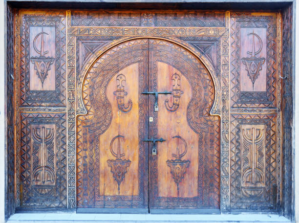 Doorknob detail from golden doors of Royal Palace in Fes, Morocco.