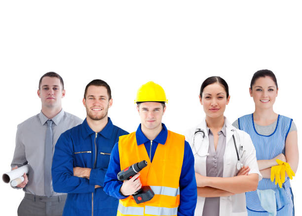 istock Group of people with different jobs standing arms folded 845432202
