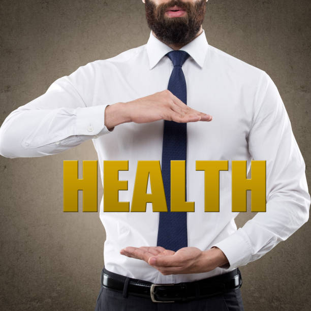 Health agent showing single word insurance