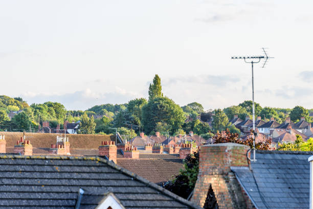 istock Cloudy Day Cityscape View of Northampton UK 845455394