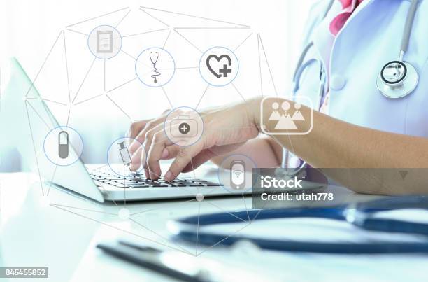 Medical Technology Network Stock Photo - Download Image Now - Healthcare And Medicine, Medical Exam, Meeting
