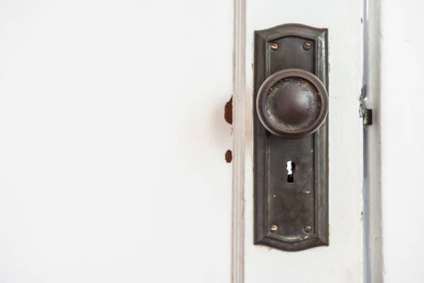 Rustic doorknob of 1928 urban home, Provo Utah