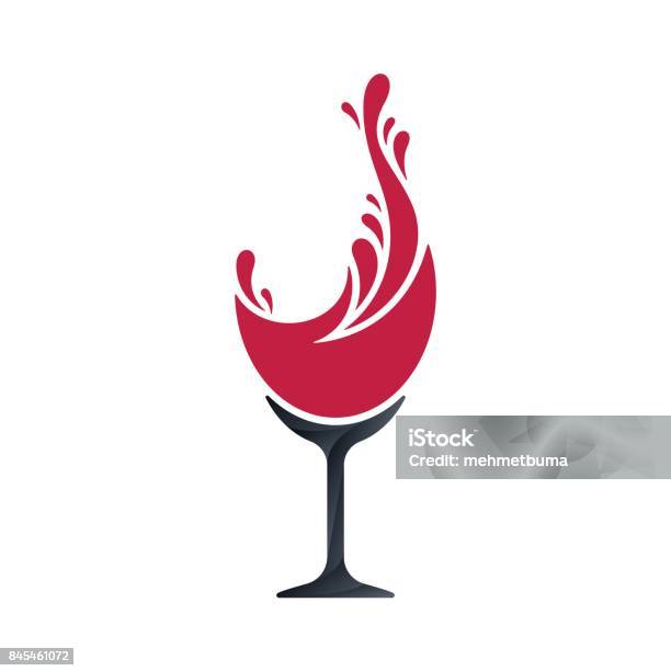 Wine Splash Concept Vector Illustration Stock Illustration - Download Image Now - Wine, Wineglass, Splashing