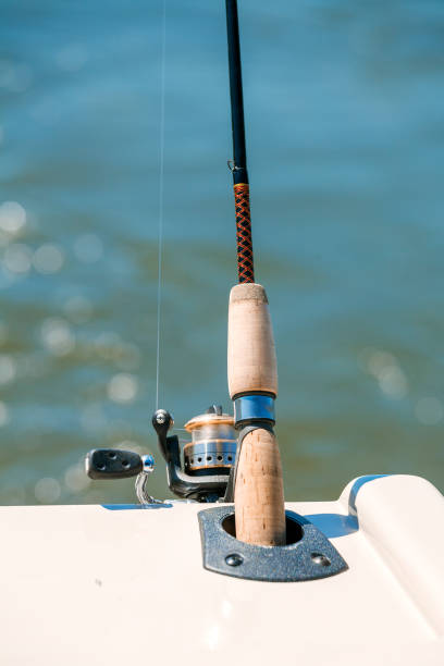 istock Standing fishing reel 845461568