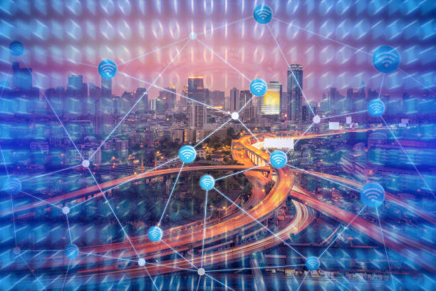 istock Technology background for smart city with internet of things technology 845471372