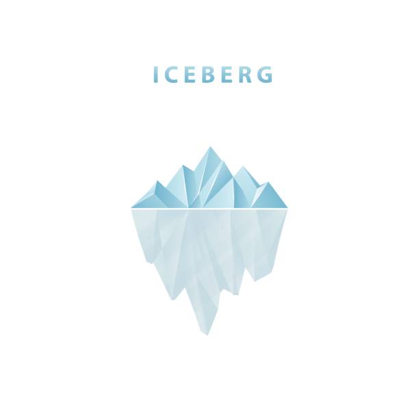 ilustrações, clipart, desenhos animados e ícones de iceberg poligonal em estilo simples. ícone do iceberg. - iceberg ice mountain arctic