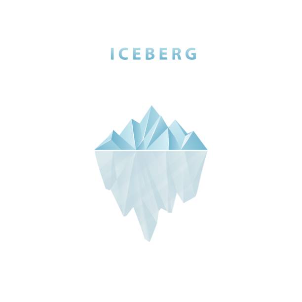 Polygonal iceberg in flat style. Iceberg icon. Polygonal iceberg in flat style. Iceberg icon. Vector illustration. iceberg ice formation stock illustrations