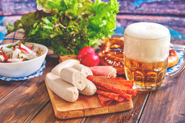 istock Beer Fest food on wooden table 845479356