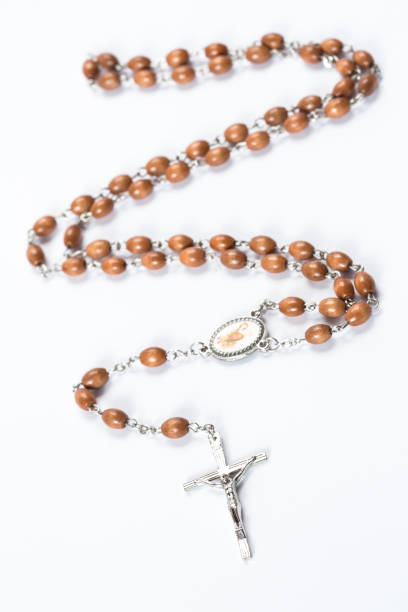 istock Wooden and silver rosary beads 845479684