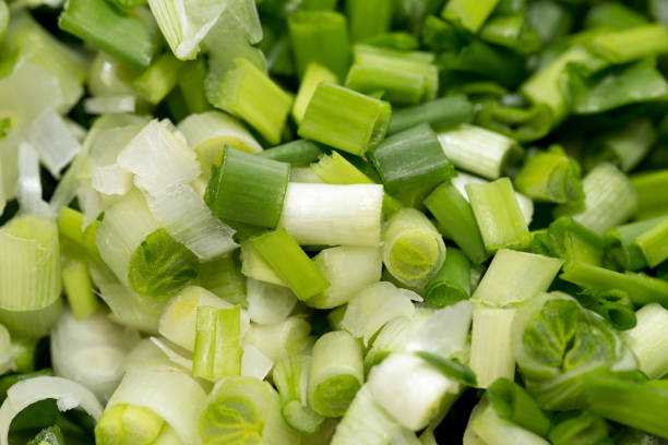 istock background of chopped green onions. macro 845497358
