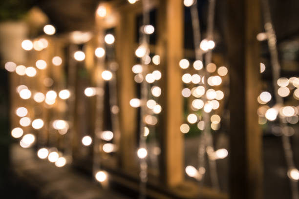 illumination on wooden fence