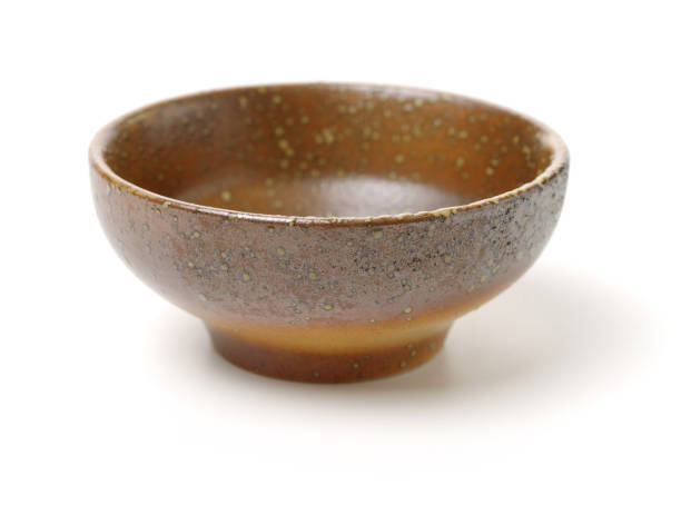 istock Rustic brown chinese bowl  and plate  isolated on white background 845510094