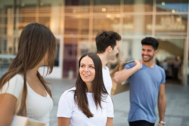 istock Group of friends doing shopping 845510184