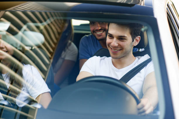 istock Group of friends in a car 845513026