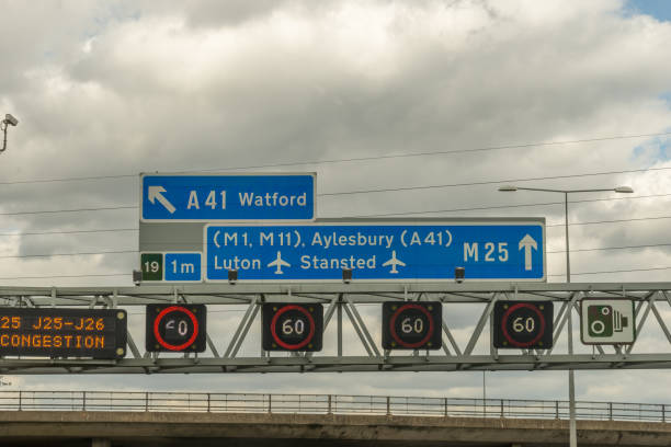 istock Sign on Motorway in England 845516692