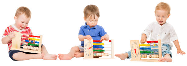 istock Baby Education, Children Playing Abacus Clock, Kids Learning Mathematics, Preschool 845524356
