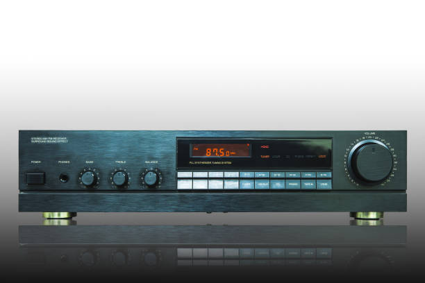istock Old stereo AM-FM receiver amplifier isolated on white 845526786