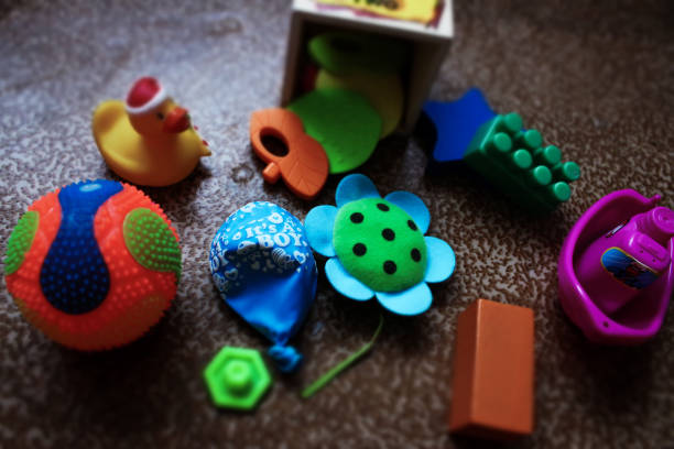 istock Colorful toys on the floor 845527554