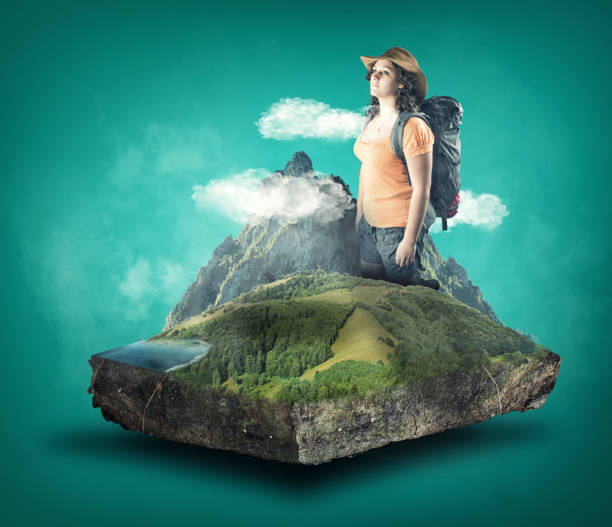 istock Young woman with the backpack 845530018