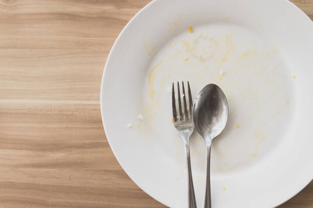 istock Top view of Empty and dirty dish after eating. 845537640