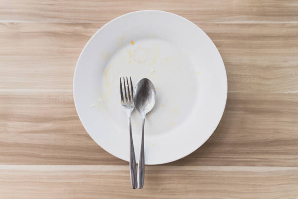 istock Top view of Empty and dirty dish after eating. 845537646
