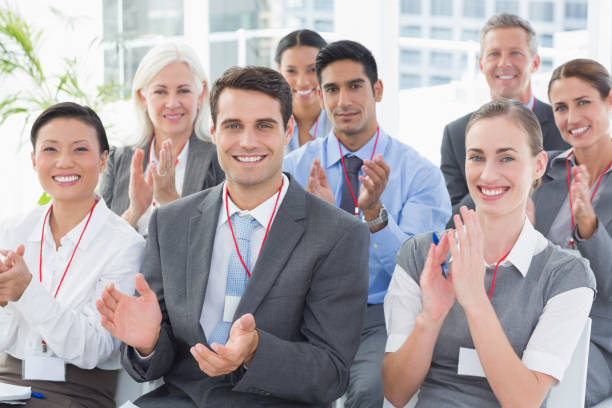 istock Business people applauding during meeting 845541286