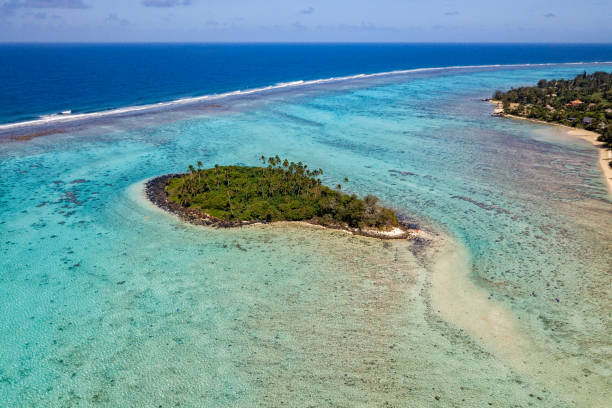 istock Muri Lagoon aerial view in Polynesia Cook Island 845545200