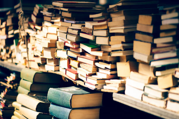 istock Stack of books at the bookshop 845555998