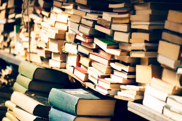 istock Stack of books at the bookshop 845558140