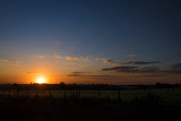 istock Sunset Over Rural Countryside in Brazil. Farm Concept Image. 845559210