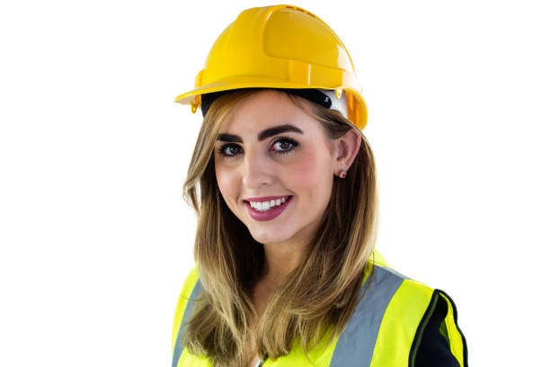 istock Smiling woman wearing construction clothing 845560218