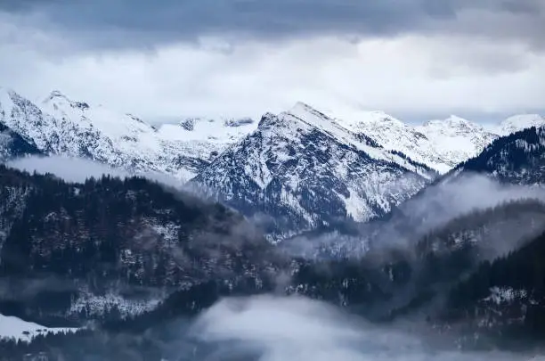 fog in winter Alps, Bad Hindelang, Germany
