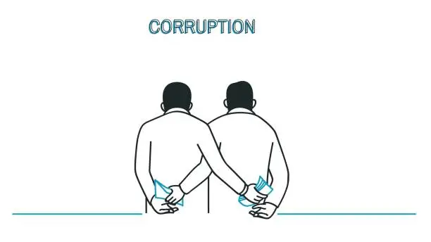 Vector illustration of Corruption business man