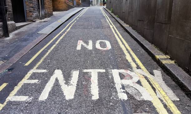 istock No Entry on narrow London road 845579962