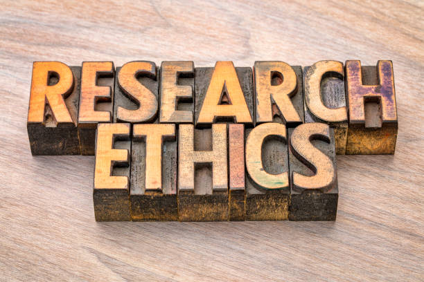 research ethics word abstract in wood type research ethics word abstract in vintage letterpress wood type printing blocks research ethics stock pictures, royalty-free photos & images