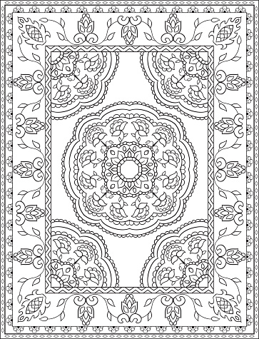Black And White Template For Carpet Stock Illustration - Download Image ...
