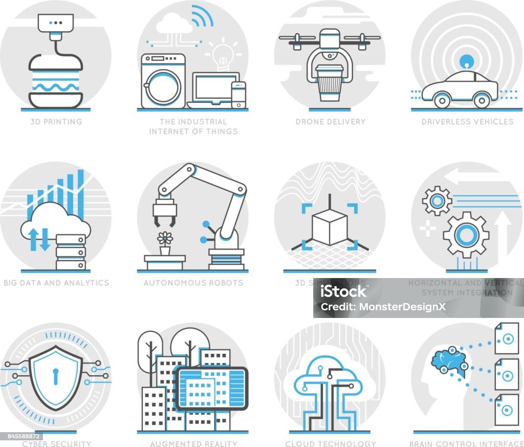 Infographic Icons Elements about Logistics technology Infographic Icons Elements about Logistics technology. Flat Thin Line Icons Set Pictogram for Website and Mobile Application Graphics. Delivering stock vector