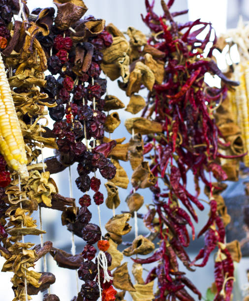 istock Dry vegetables and spices on ropes 845588898
