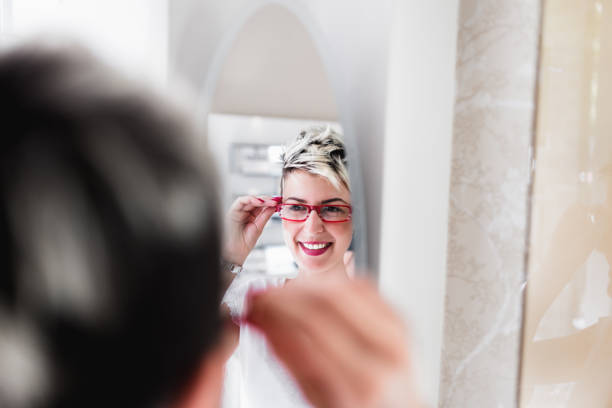 istock Woman in optical optical store 845591800