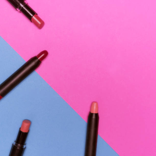istock Lipsticks on colorful background.  Makeup and Beauty concept 845594948