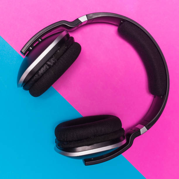 istock Headphones on colorful background. 845595210
