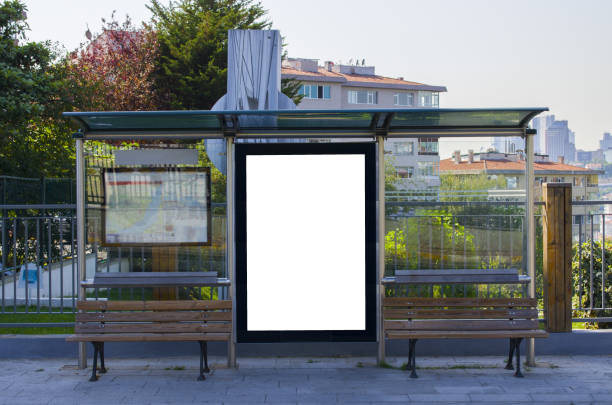 Mock up of light box on the bus stop