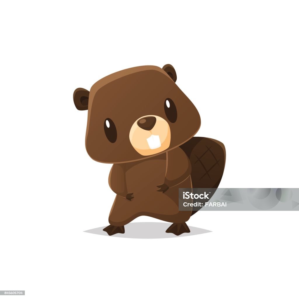 Cute cartoon beaver vector illustration Vector element Animal stock vector